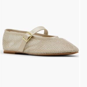 Steve Madden Dreaming gold mesh ballet flats, size 8.5. Like new!